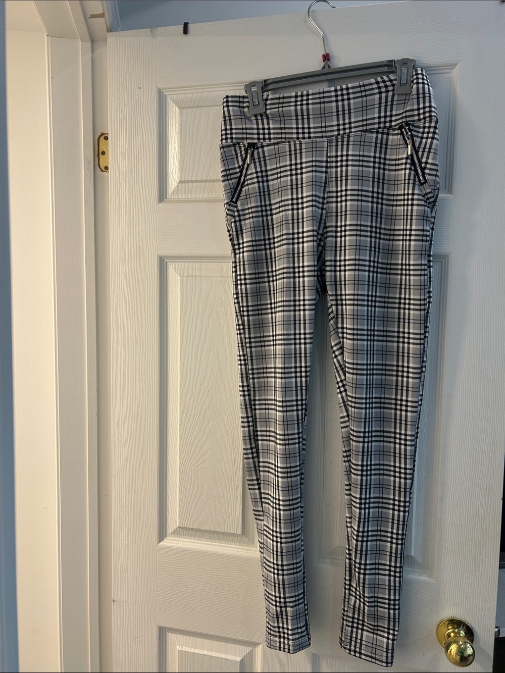 Streetwear Society Black and White Plaid Skinny Pants